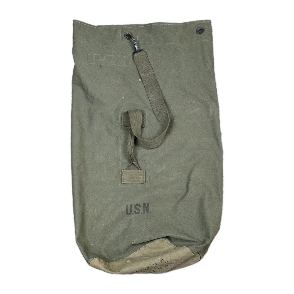 WWII 1944 USN Sea Bag Tweedies Canvas Duffel – Named M. M.‎ Lorenz – 36x20